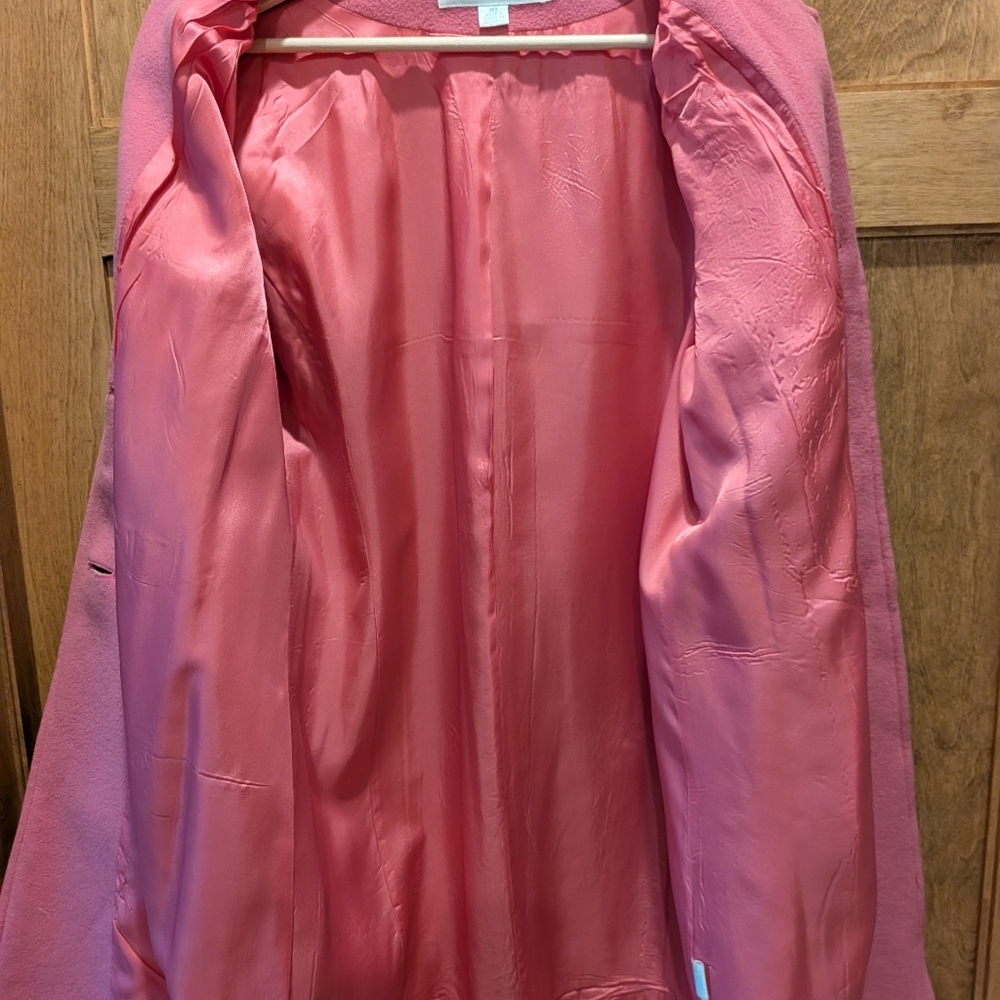 Liz Claiborne Bright Pink Overcoat, Size 10 - Picture 3 of 5